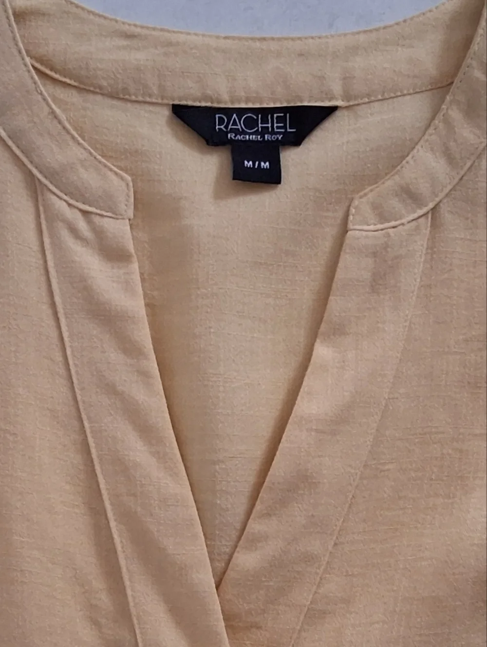 RACHEL Rachel Roy/ Light Yellow Rayon Blend/ Capped Sleeve Top/ Size US M - Picture 6 of 10